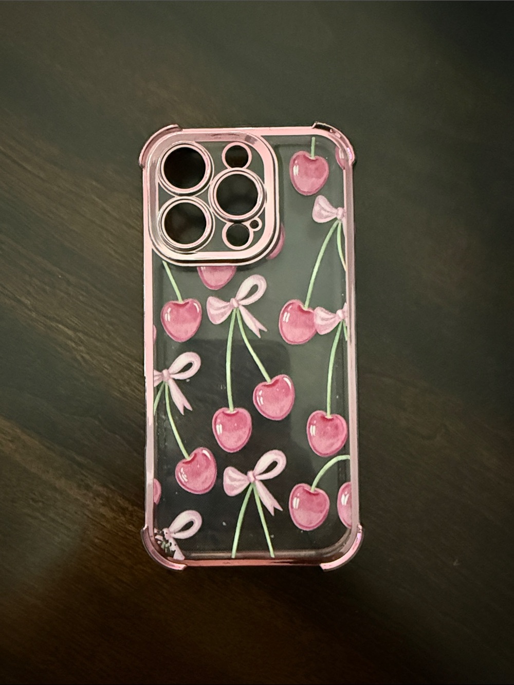 Pink Cherry Clear Phone Case - Iphone 16 Pro